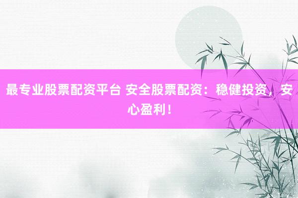 最专业股票配资平台 安全股票配资：稳健投资，安心盈利！