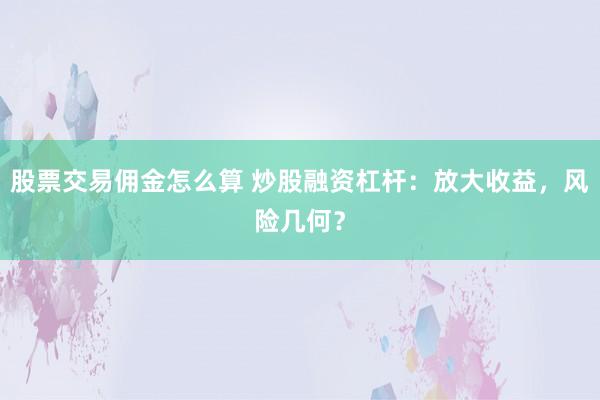 股票交易佣金怎么算 炒股融资杠杆：放大收益，风险几何？