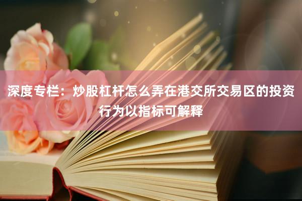 深度专栏：炒股杠杆怎么弄在港交所交易区的投资行为以指标可解释